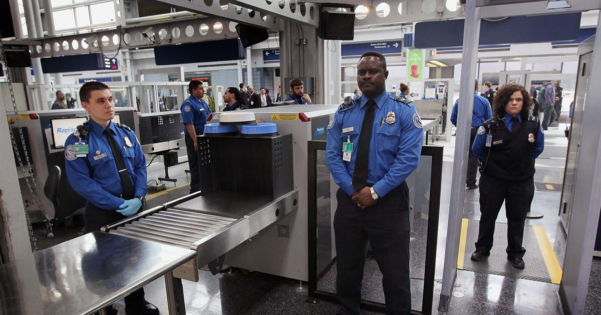 TSA airport security checkpoint affected by government shutdown