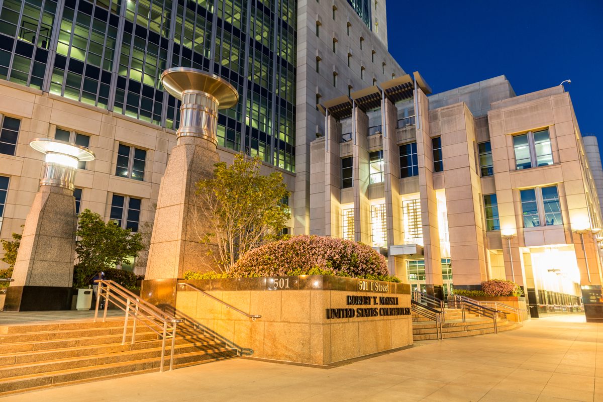 United States courthouse building used in federal courts during government shutdown operations