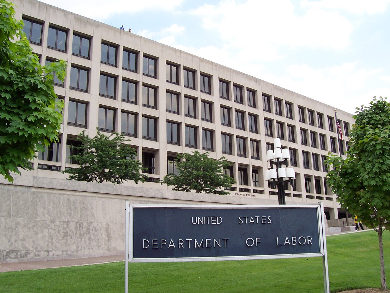 Frances Perkins Building in Washington where labor agencies coordinate unemployment benefits guidance